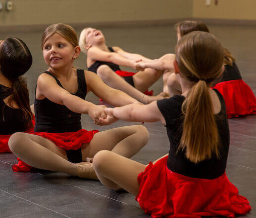 girls in dance class at Tanbridge Academy